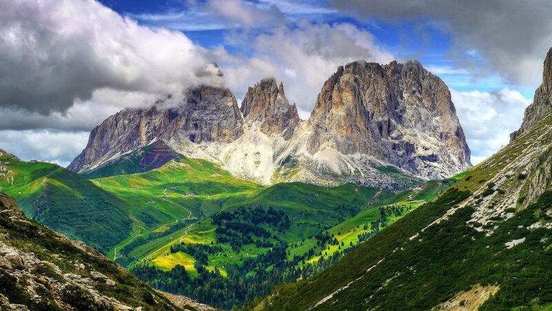 Three Peaks Mountain — Green, Dramatic