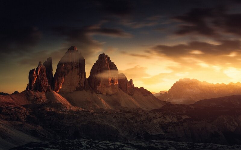 Three Peaks Mountain Range — Orange