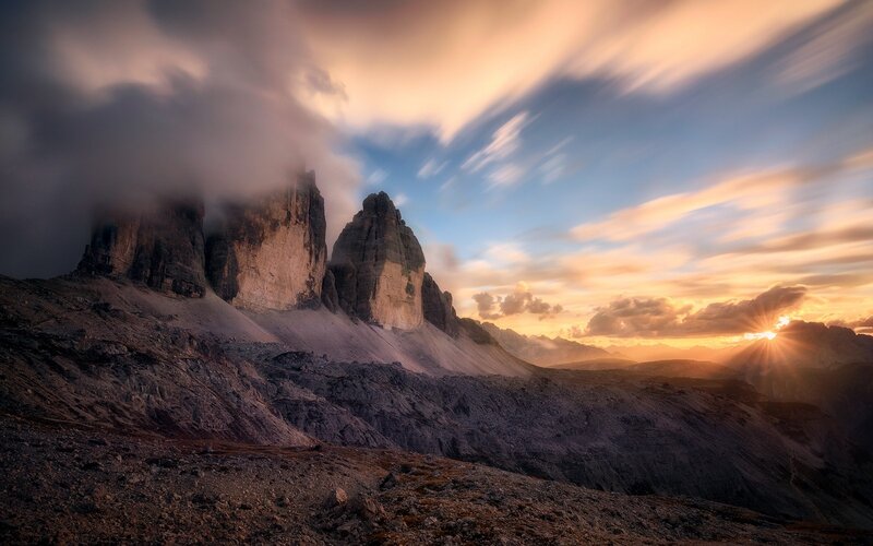 Three Peaks of Lavaredo — Orange