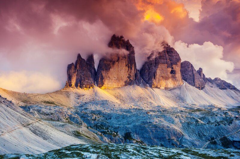 Three Peaks of Lavaredo — Purple