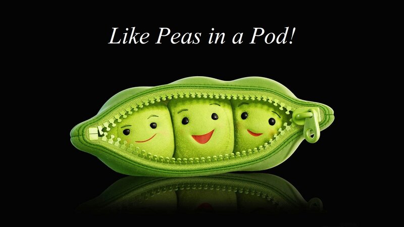 Three Peas in a Pod — Green, Playful, Digital Art