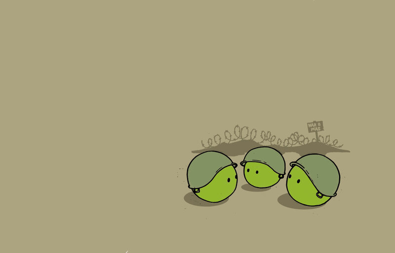 Three Peas in Helmets