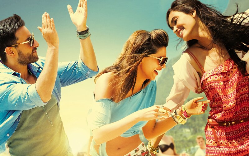 Three People Dancing — Blue, Joyful, Afternoon, Photograph, Sunglasses