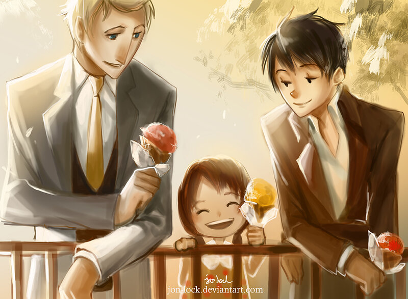 Three People Eating Ice Cream