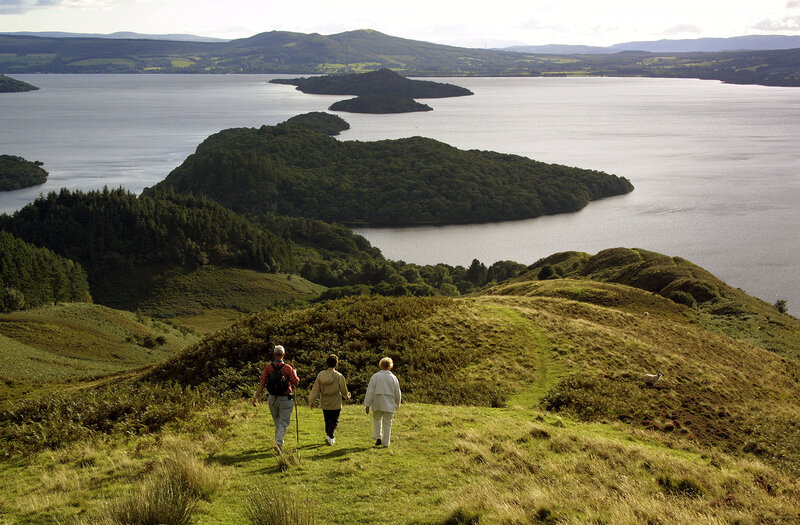 Three People Hiking
