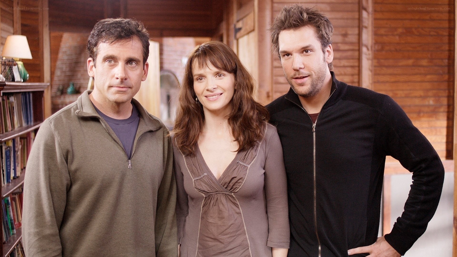 Three people in a cozy room