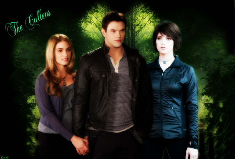 Three People in a Forest — Green