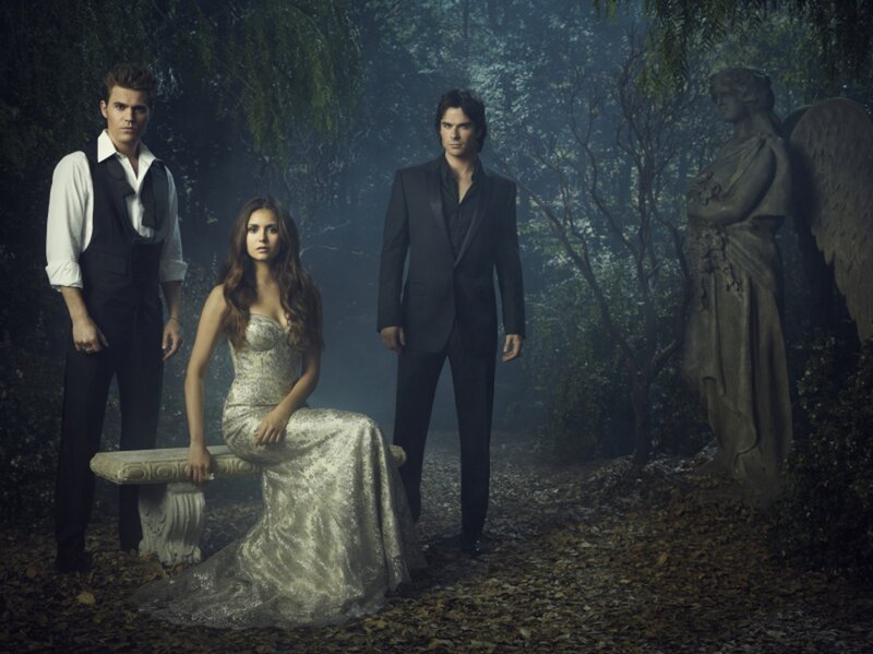 Three People in a Garden