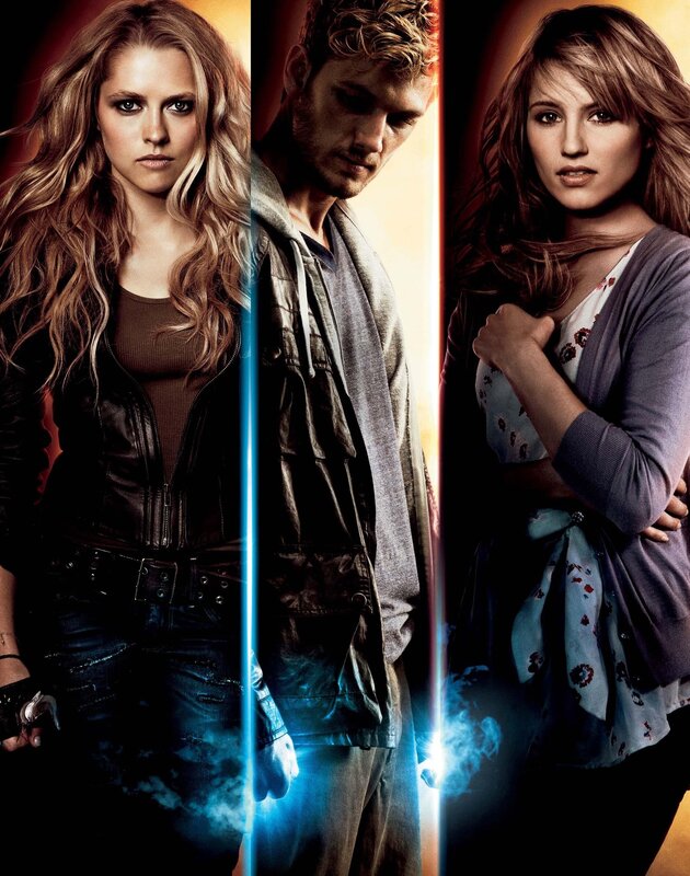 Three People in a Poster — Blue