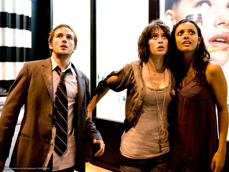 Three people in a store