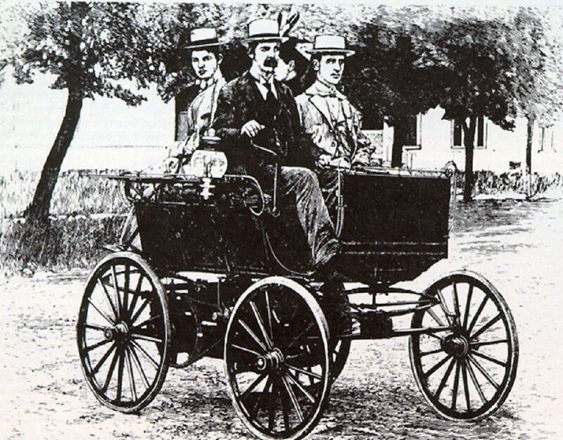 Three People in Carriage