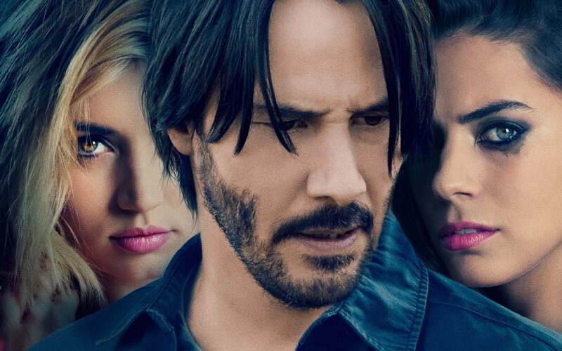 Three People in Close-up — Blue, Serious, Photograph