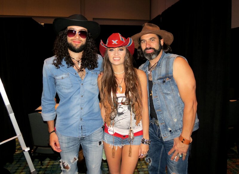Three People in Cowboy Hats — Blue, Casual