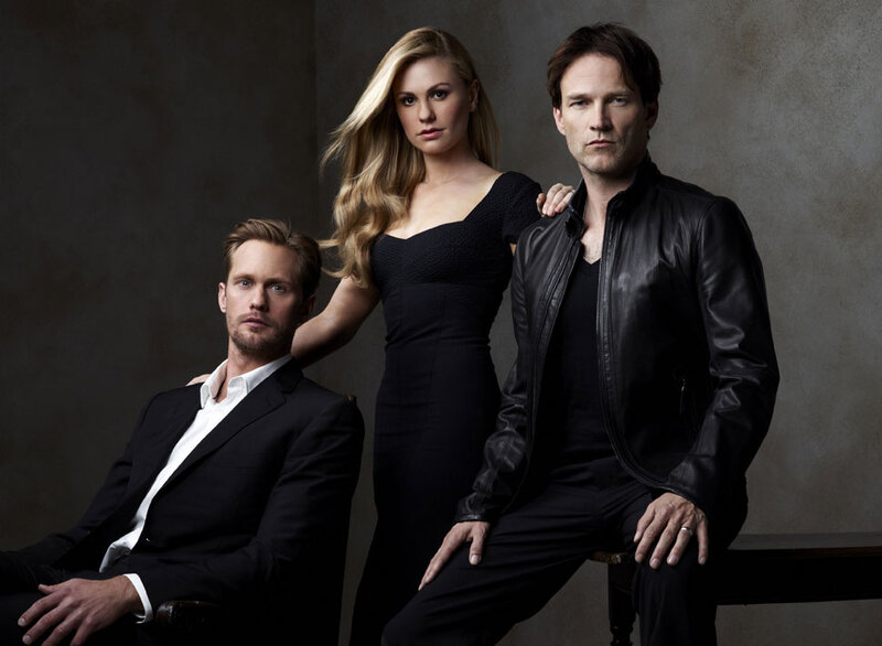 Three People in Dark Clothing — Black, Dramatic, Photograph, Woman