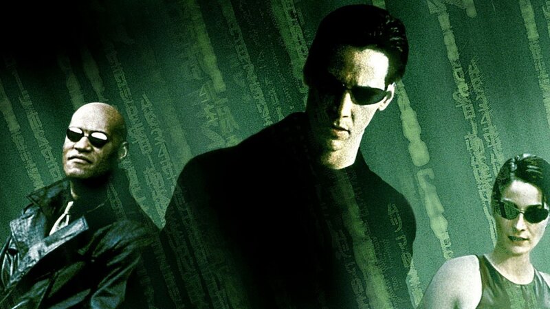 Three People in Dark Clothing — Green
