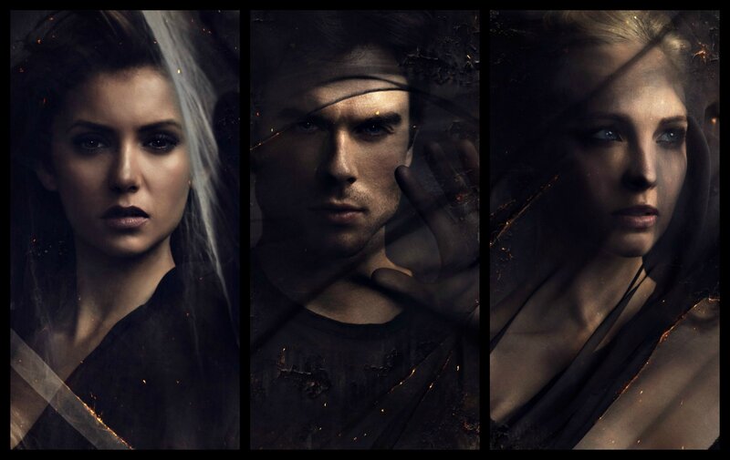 Three People in Dark Scene — Black, Dramatic, Night