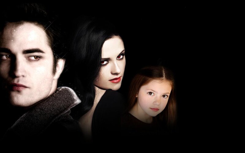 Three People in Dark Scene — Black