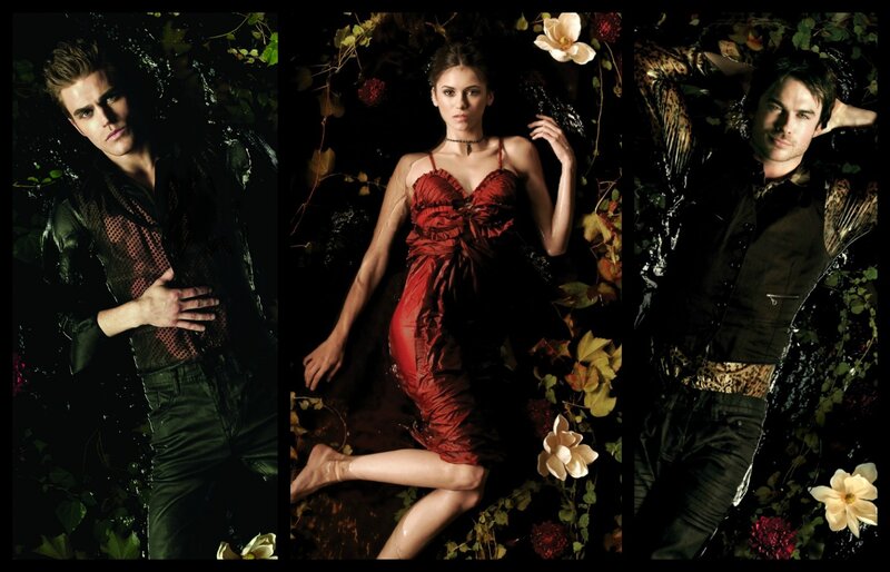 Three People in Dark Setting — Black, Dramatic, Night, Photograph, Flowers