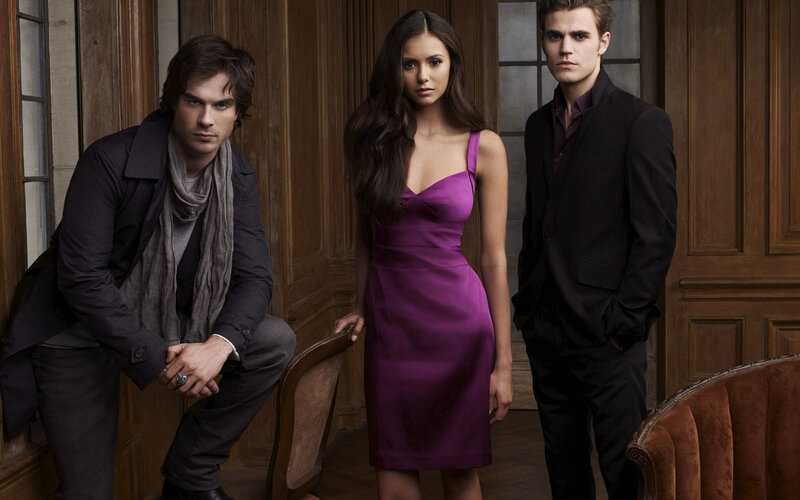 Three People in Formal Wear — Purple