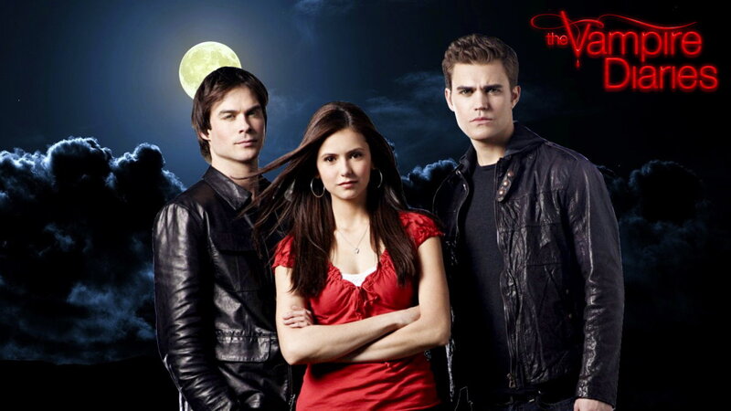 Three People in Front of Moon