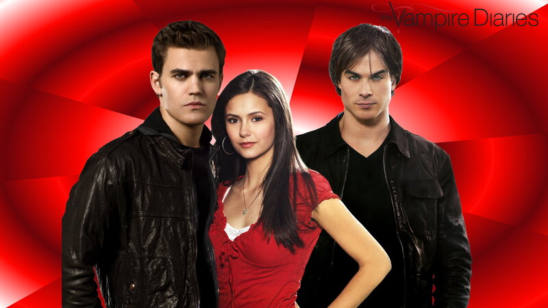 Three People in Front of Red Background