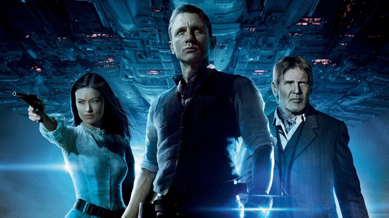 Three People in Futuristic Setting