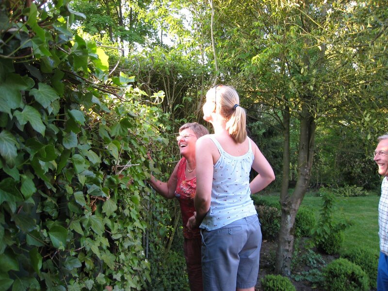 Three People in Garden