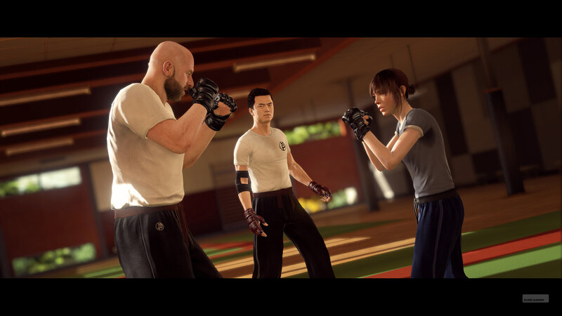 Three People in Martial Arts Training