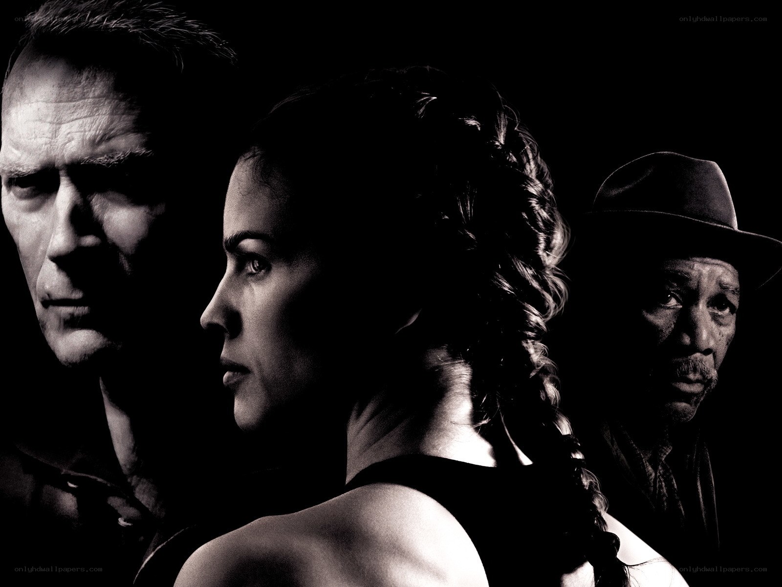 three people in profile