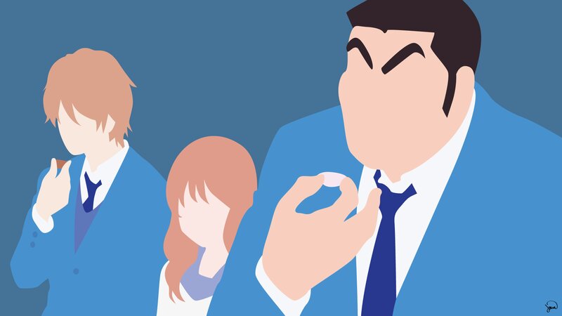 Three People in Suits — Blue