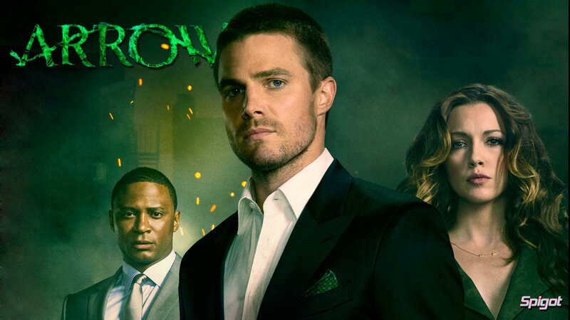 Three People in Suits — Green, Dramatic, Photograph