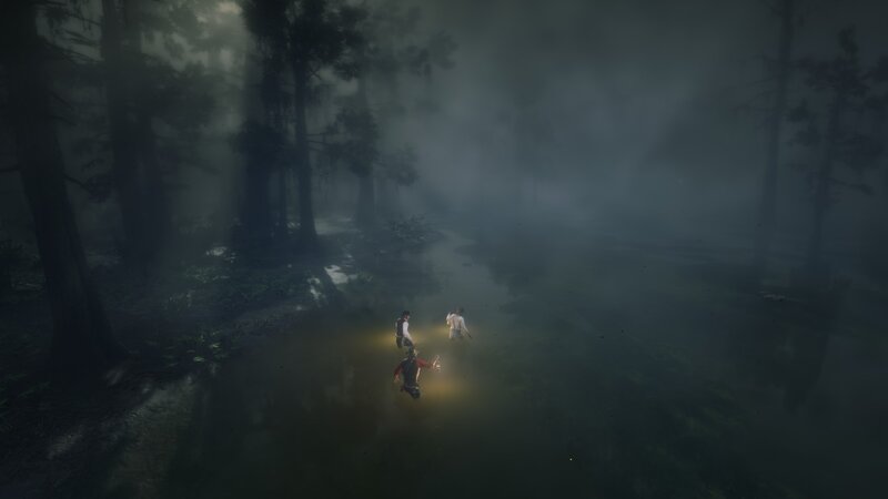 Three People in Swamp