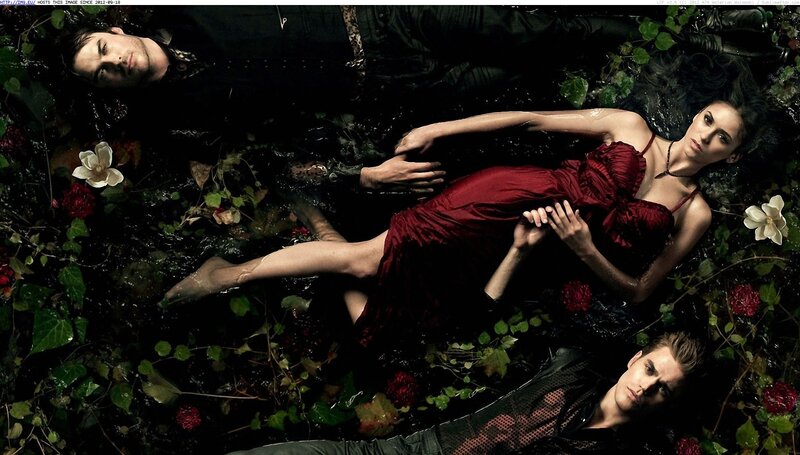 Three People in Water — Black, Dramatic, Night, Photograph, Flowers