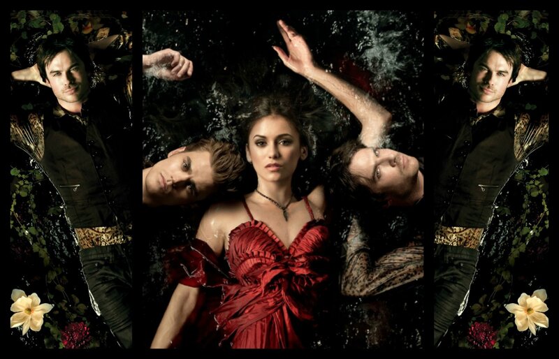 Three People in Water — Red, Dramatic