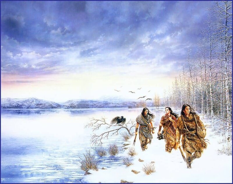 Three People in Winter