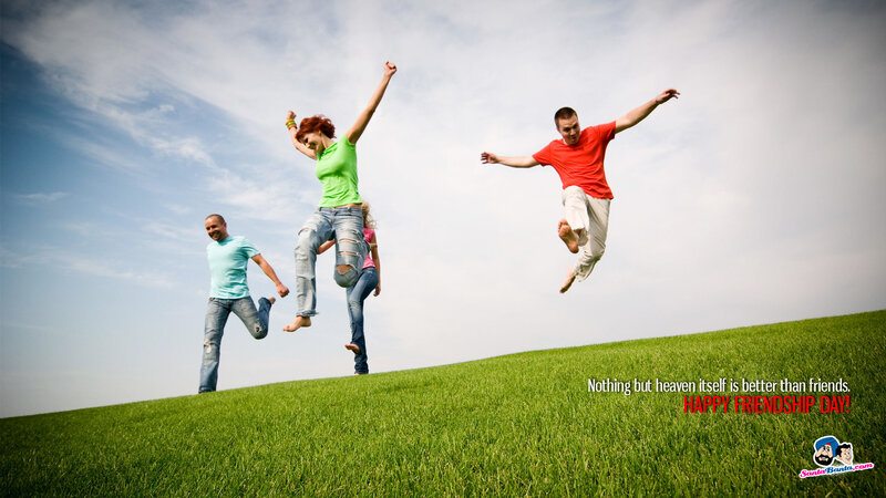 Three People Jumping — Green