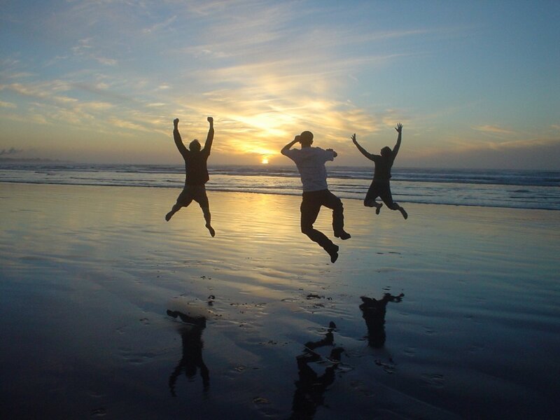 Three People Jumping