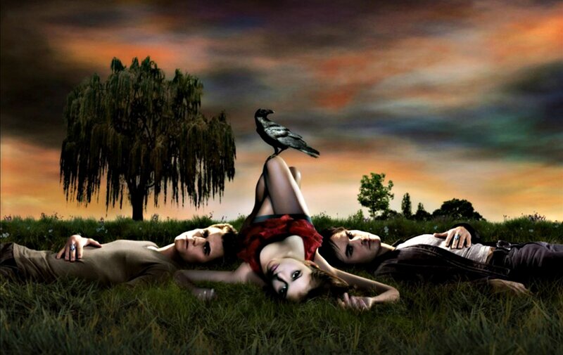 Three People Lying in Grass — Green, Dramatic, Sunset, Photograph