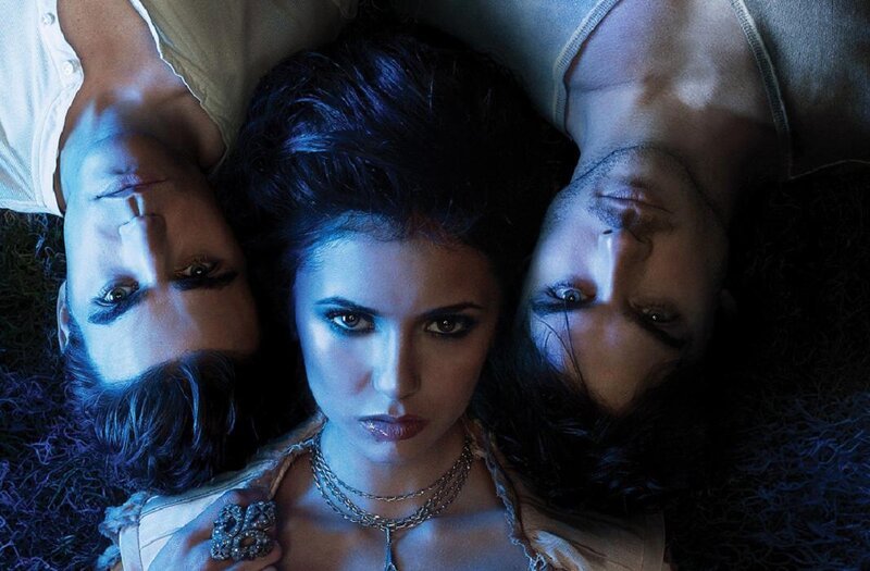 Three People Lying on Grass — Blue