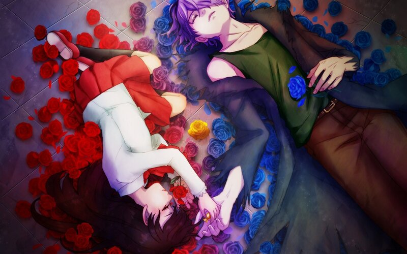 Three People Lying on Roses