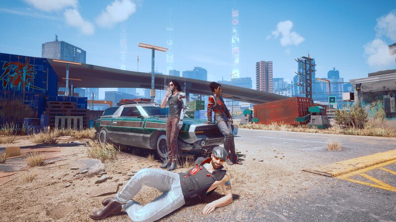 Three People Near Car