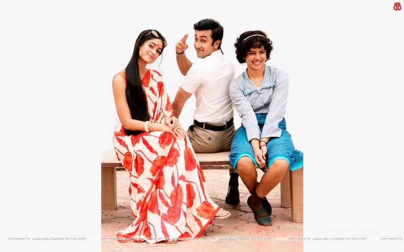 Three people on a bench