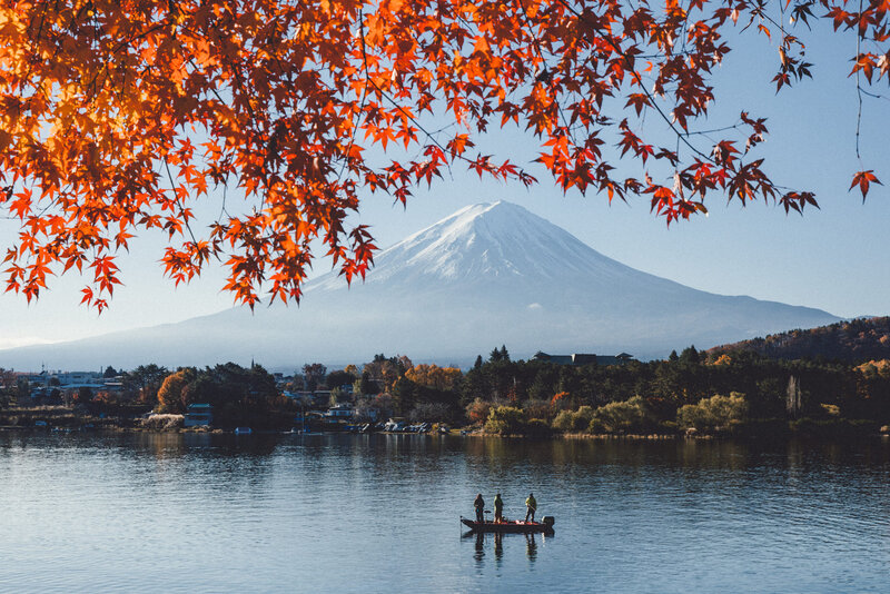 Three People on a Boat — Red