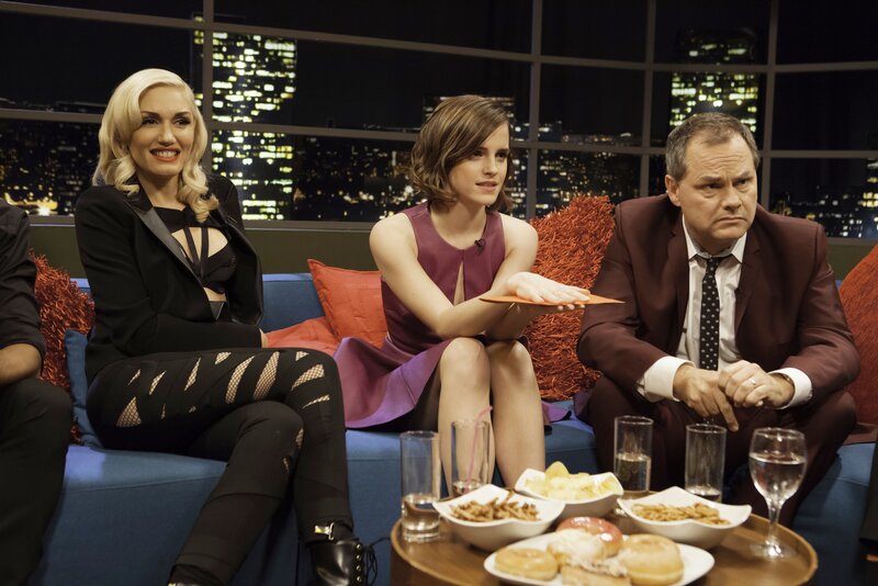 Three People on a Talk Show — Blue