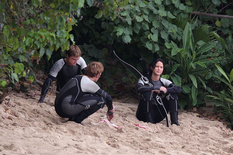 Three People on Beach — Green