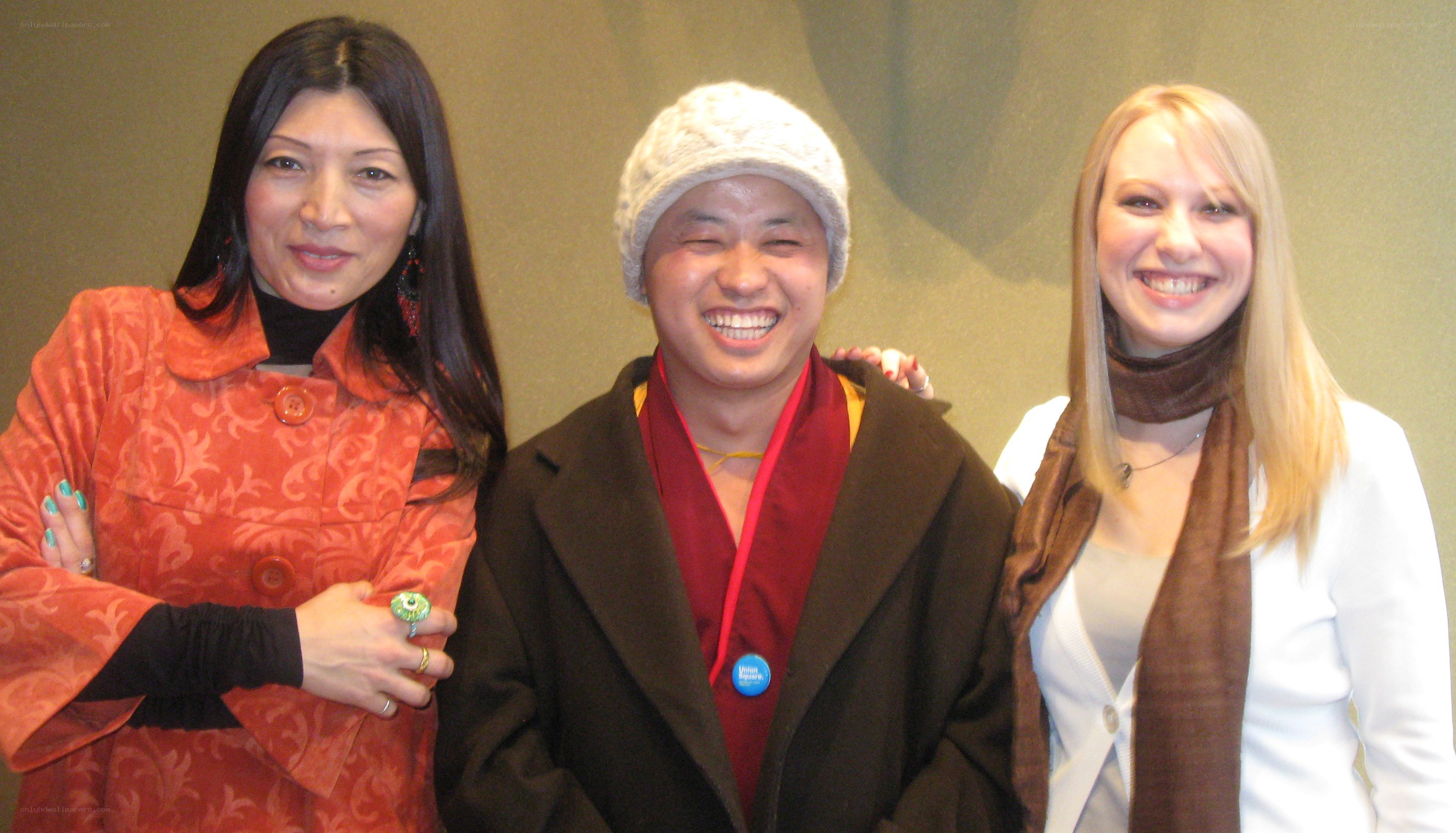 Three people posing for a photo