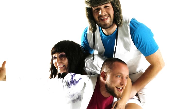 Three People Posing — White, Playful