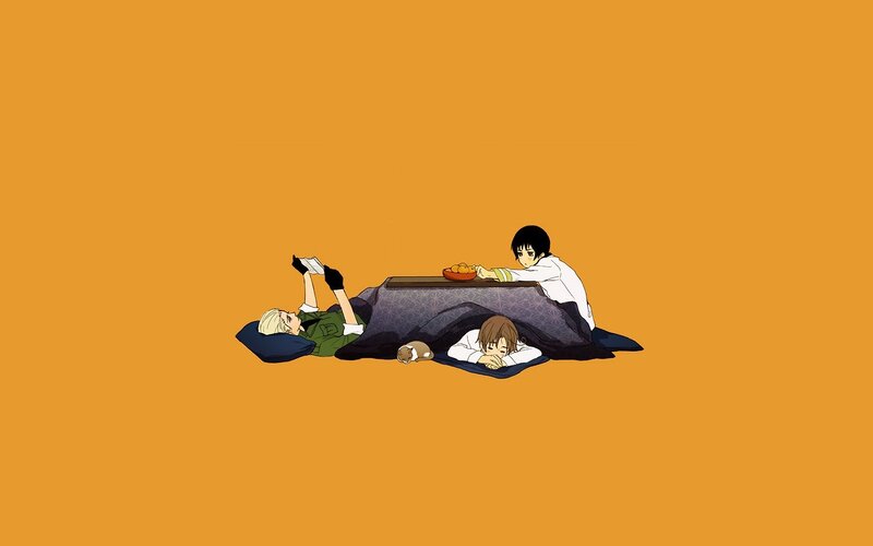 Three People under Blanket
