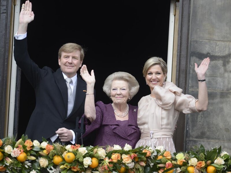 Three People Waving