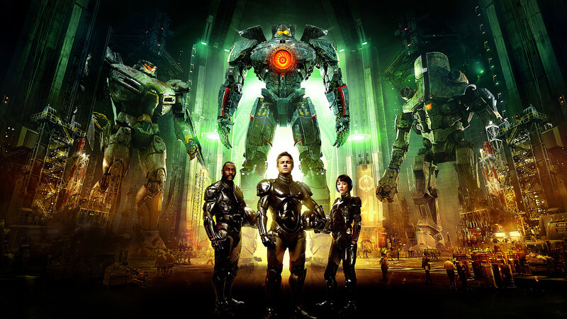 Three People with Giant Robots